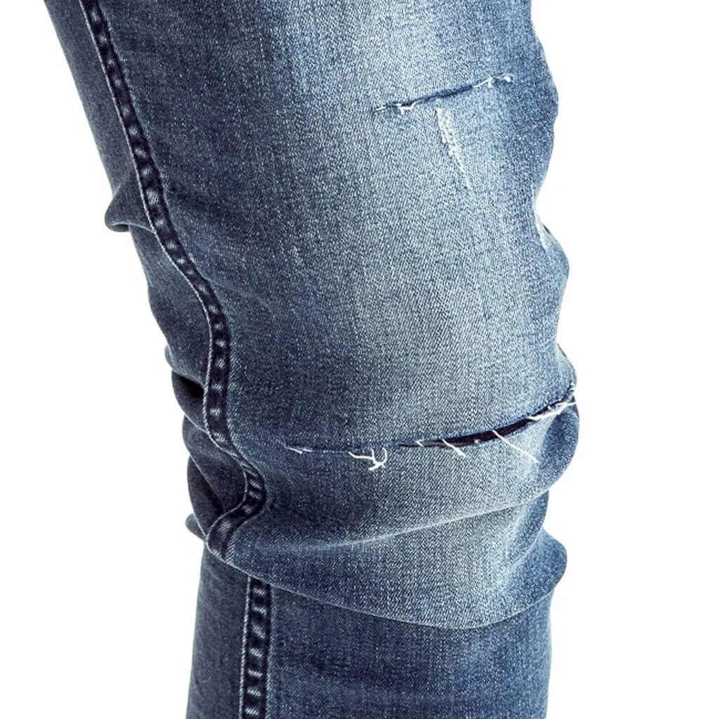 Trench Skinny Jeans - Light Blue