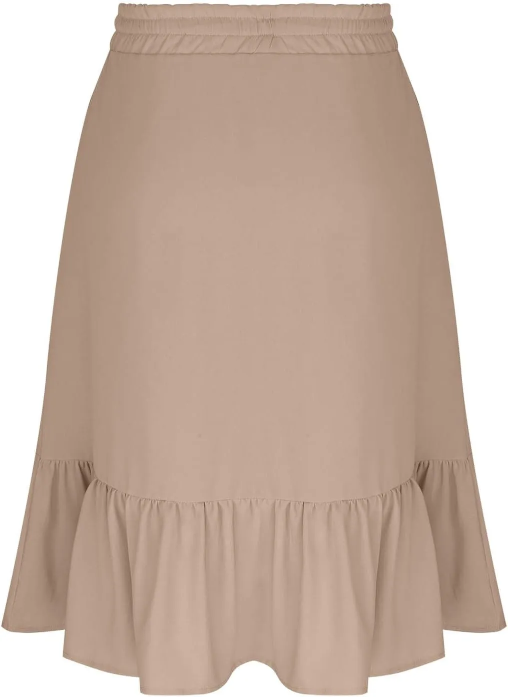 Women Beach Skirts with Pockets Elastic Waist Bohemian Midi Skirt Mid-Calf Length Ruffle Half Dress 2025 New