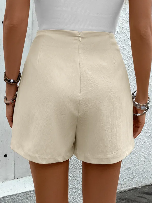 Women High-Waist Textured Shorts Skirt for Chic Outfits