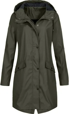 ZEFOTIM Womens Rain Jacket with Hood Waterproof Light Weight Casual Raincoat with Pockets Zip Up Hiking Jackets Clothes